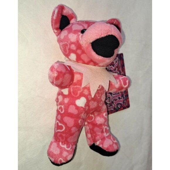 Foolish Heart Bear Grateful Dead Plush Doll Beanie Pink Hearts Music Gift Tour - Picture 2 of 4